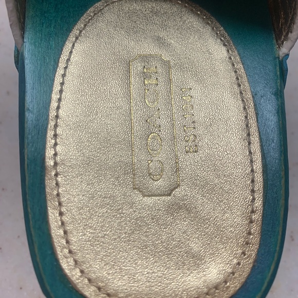 Authentic Coach Women’s Multi Colored Leather Jessi Pop Clogs Shoes 9 - Picture 8 of 9